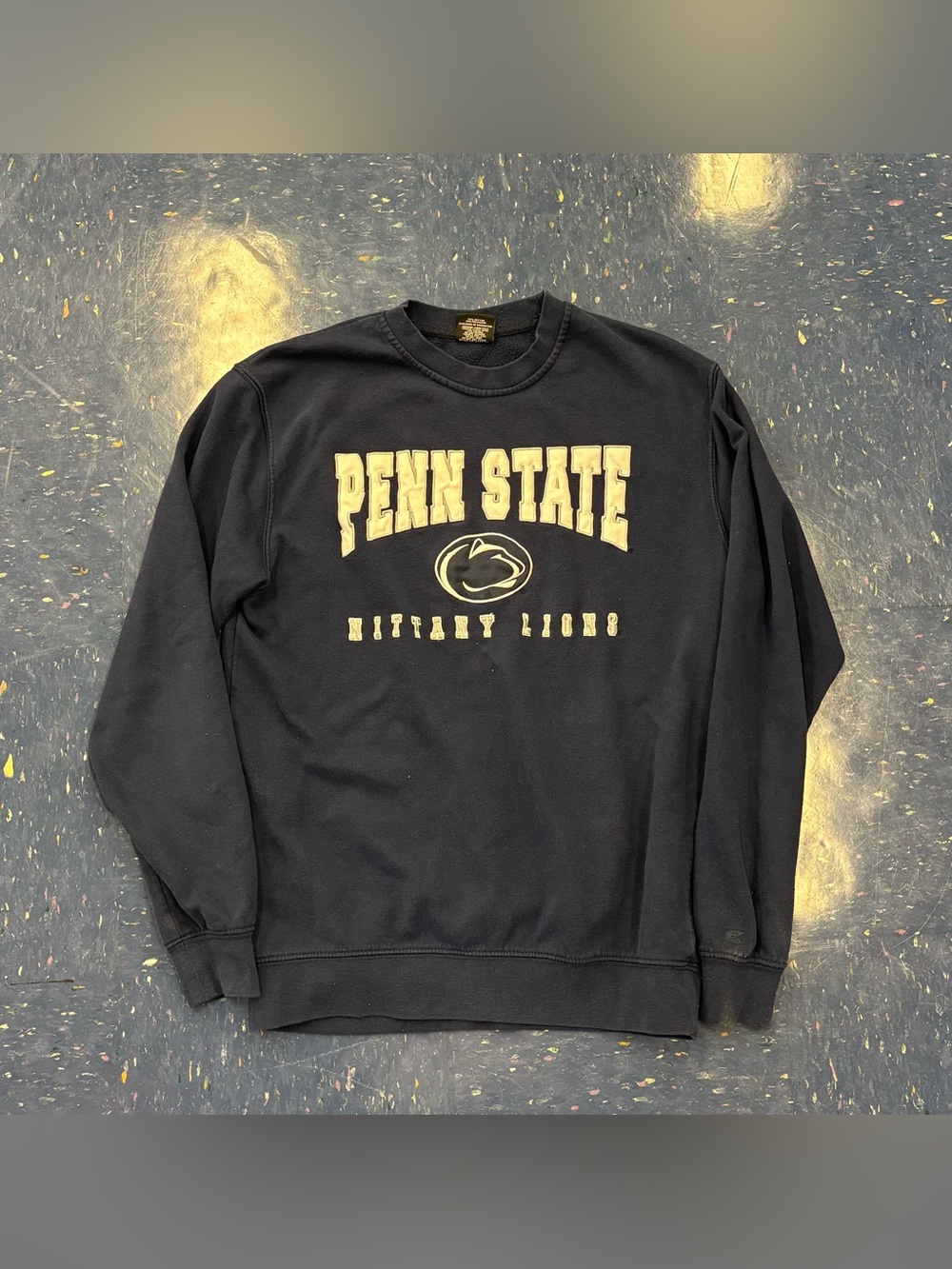 Colosseum Navy Penn State Crewneck Sweatshirt with Cream Lettering